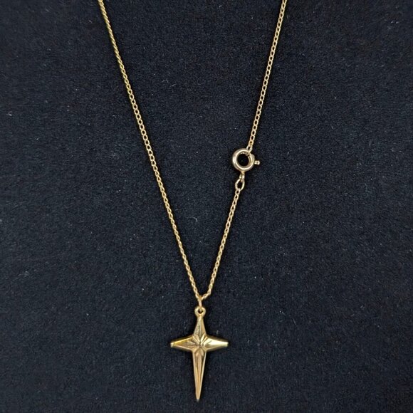(2/$20) V. Starburst Cross Pendant Necklace - Picture 5 of 6